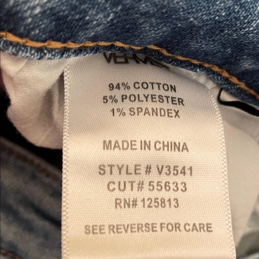 VERVET BY FLYING MONKEY Blue Wide Leg Jeans w/ Raw Hem, Size 28 - Picture 5 of 7